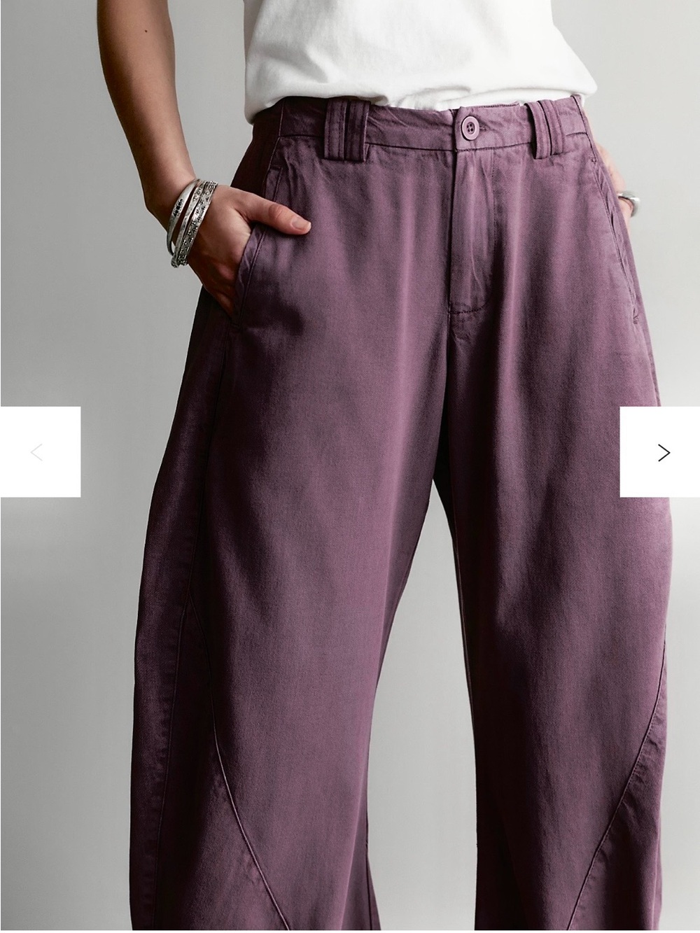 Free People Spotlight Washed Barrel Chino Trousers